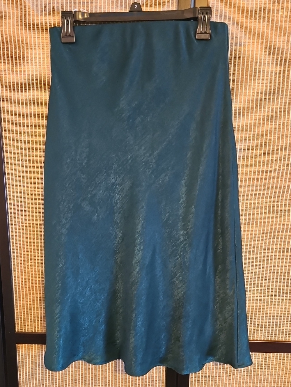 Banana Republic Emerald Satin A-Line Skirt